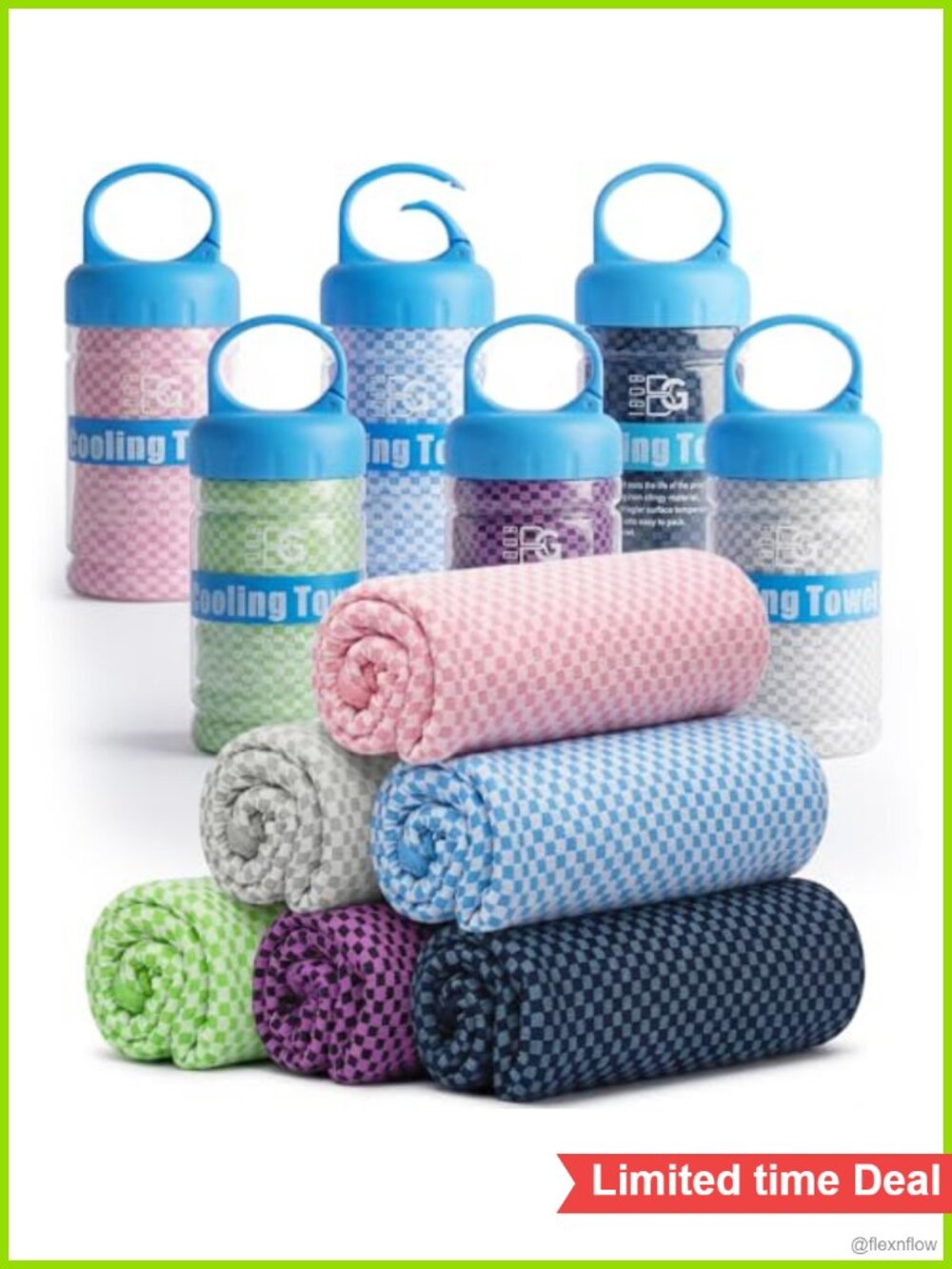 6 Pack Cooling Towels Neck Face Soft Breathable Instant Cooling Yoga Gym